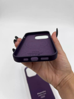 Кожаный чехол Leather Case iPhone 14 Pro | Dark Cherry Темно-Фиолетовый