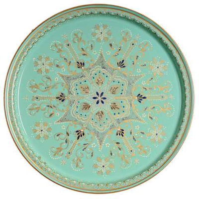 Жостовский поднос орнаментальный декоративный, размер 30 см (A9), металлический