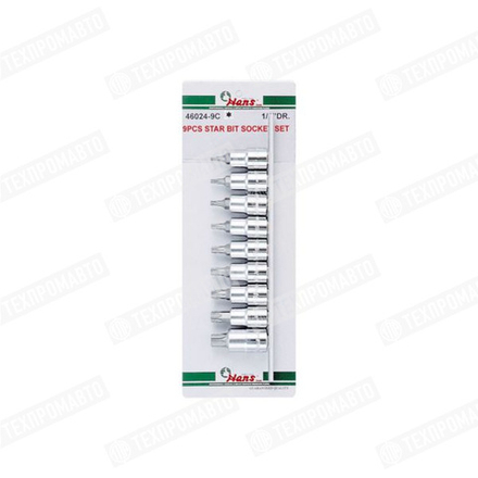 Набор головок Torx 1/2" Т20-60 в блистере,9 предметов