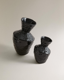 Zara Home Ваза из глины, цвет чёрный, 17 см