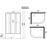 Душевая кабина Niagara Eco 90x80 R E90/80/40R/TN без гидромассажа