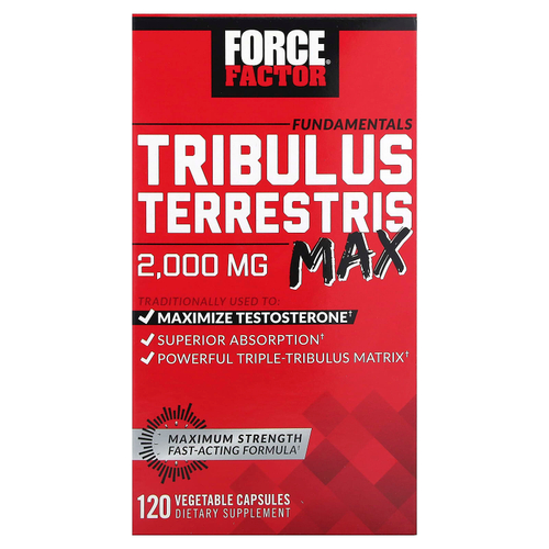Force Factor, Fundamentals, якорцы стелющиеся (Tribulus terrestris Max), 120 вегетарианских капсул