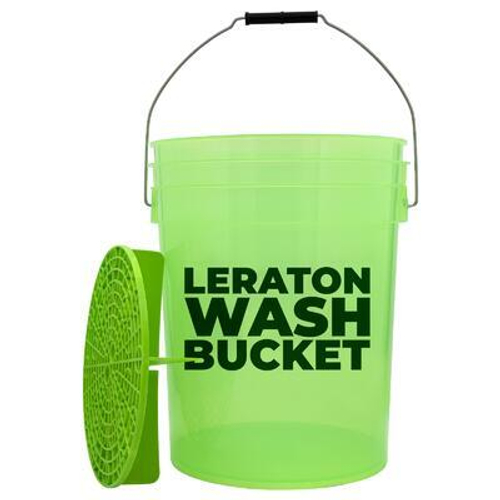 LERATON DETAILING BUCKET WBG Прозрачное ведро для мойки автомобилей с сепаратором (зеленое) 20л