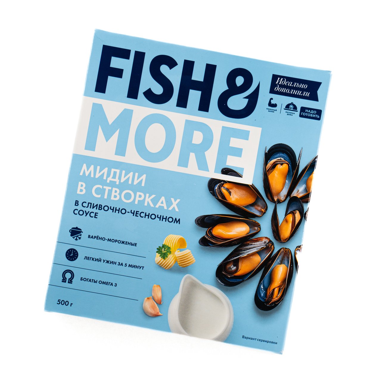 Мидии в сливочно-чесночном соусе Fish&More, 500 г