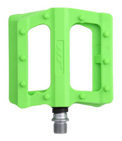 Педали NANO-нейлон, зеленые, 16 сменныx шипов, ось cr-mo, 2 промп+DU, 350г.HT-PA03A GN