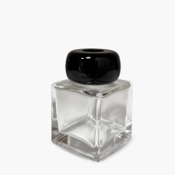 Комплект: Флакон для диффузора 50 мл прозрачный куб с черной крышкой Эллипс
