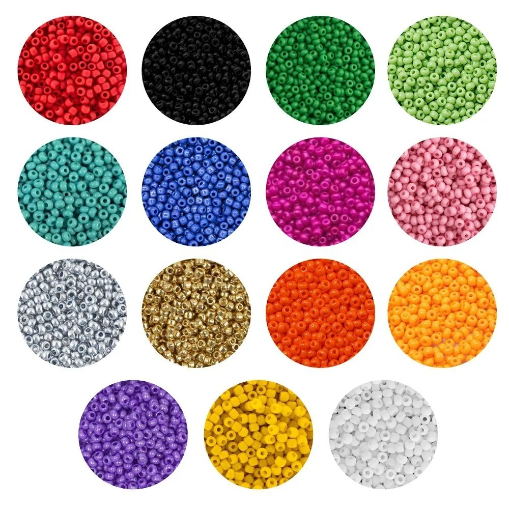 Набор бисера для плетения, бусина размер 11/0, NB-Nabil, 15 цветов, с подвеской, ножницами и леской. Прозрачный кейс в виде мордочки мишки