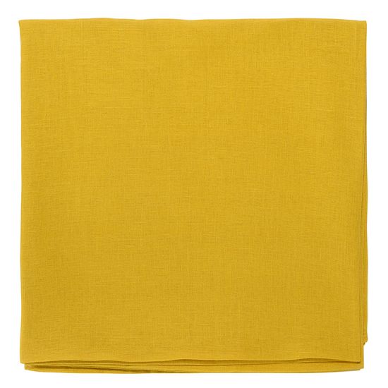 Скатерть из стираного льна горчичного цвета из коллекции essential, 170х170 см