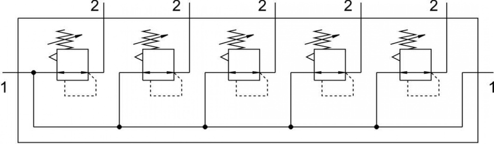 LRB-1/2-D-O-K5-MIDI Коллектор регуляторов давления