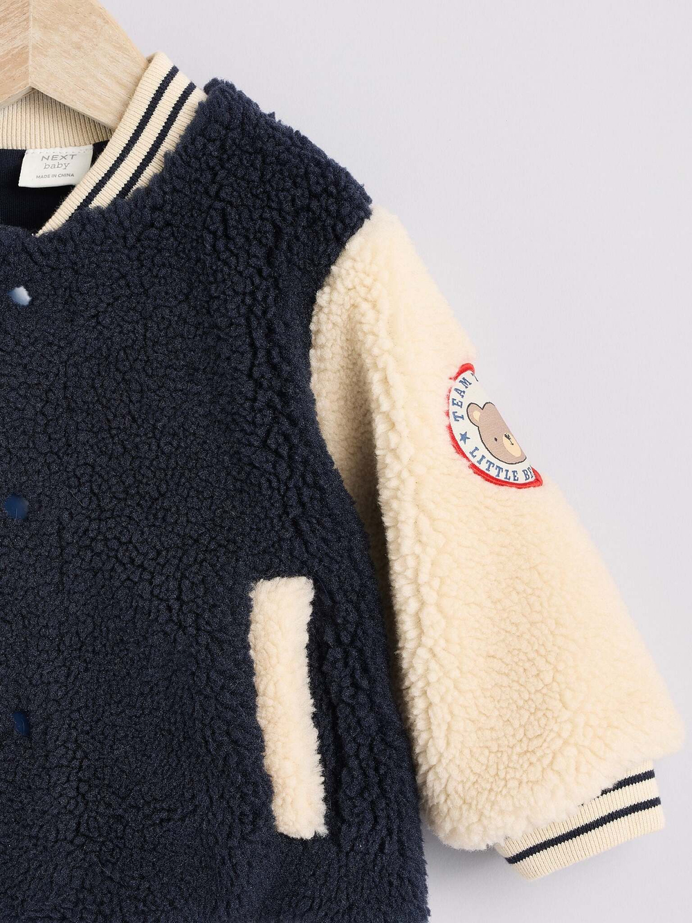 Флисовая куртка для малышей Next B79-296, Бежевый, Темно-синий