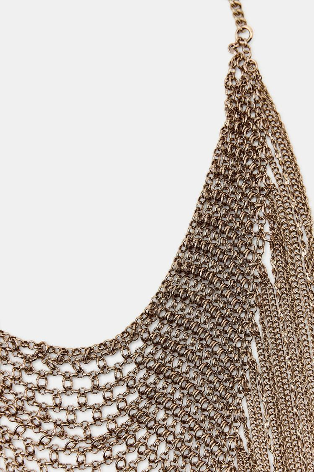 ZARA ОЖЕРЕЛЬЕ-НАГРУДНИК С БАХРОМОЙ, ЗОЛОТИСТЫЙ