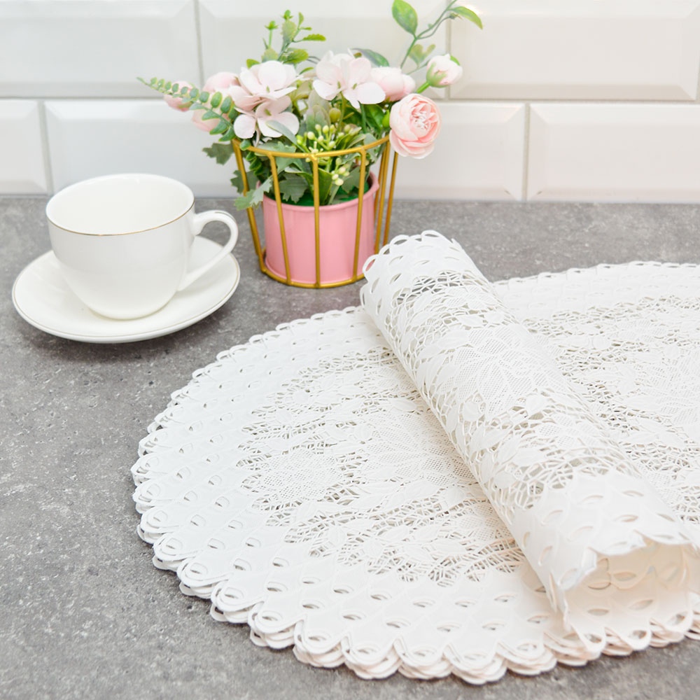 Салфетка подстановочная 30*45см MONICA Iv6A2252 овал, белая (12шт/уп)