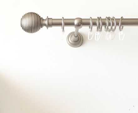 Карниз кованый для штор Торонто d19 мм однорядный, цвет хром матовый