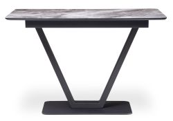 Стол на тумбе Бугун 120(160)х80х77 мрамор серый / черный