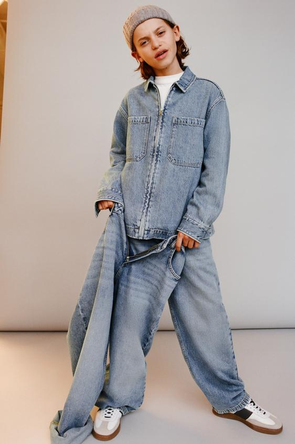 ZARA ДЖИНСЫ RELAXED BAGGY, СИНИЙ