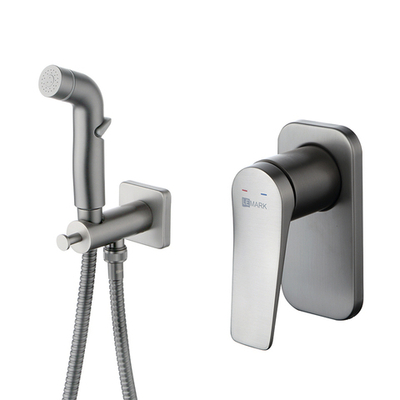 смеситель LEMARK Bronx встраиваемый, с гигиеническим душем, графит LM3719GM