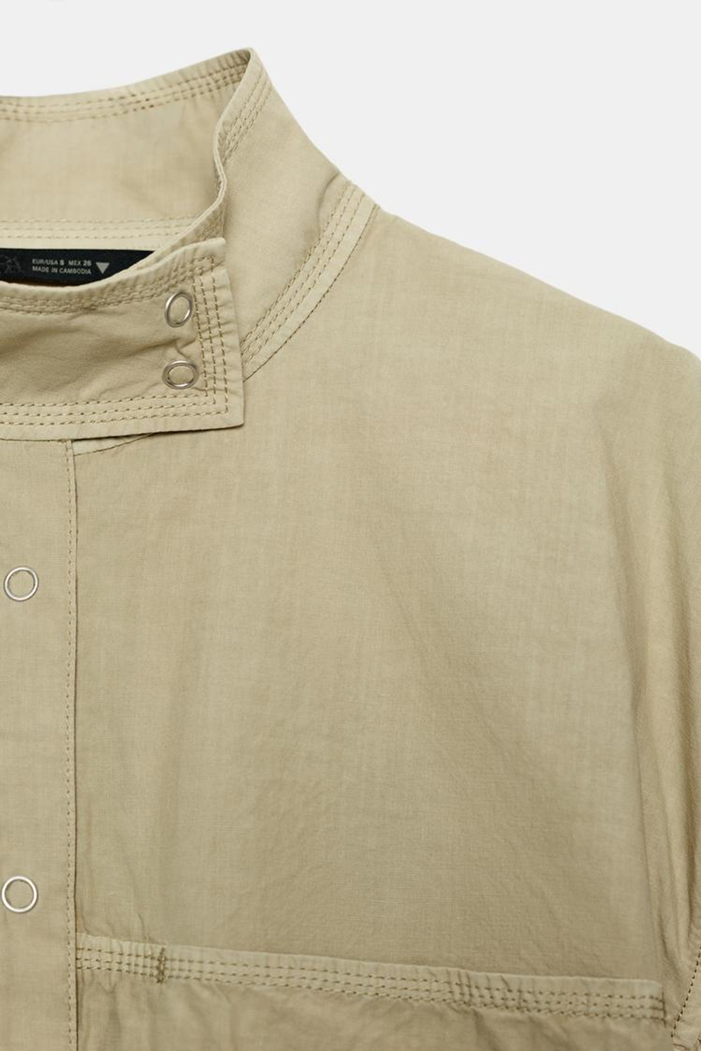 ZARA КУРТКА ИЗ ПОПЛИНА С ЭФФЕКТОМ ПОТЕРТОСТИ, РЫЖЕВАТО-КОРИЧНЕВЫЙ