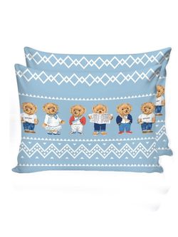 Постельное белье Сказка "Мишки" семейное Наволочка 50х70 см 2 шт Простынь 240х215 см Пододеяльник 145х215 см(2шт) , перкаль