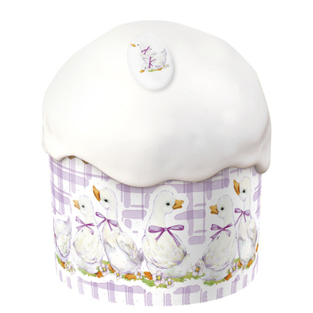 Форма бумажная для кулича "Утята" Д90xВ90 мм,1 шт