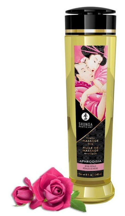 Массажное масло Shunga Aphrodisia, аромат розы, 240 мл