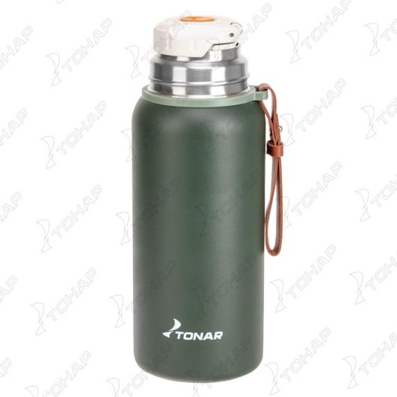Термос (T-KD-7030-0.7) 700ML хаки (пробка-ситечко, крышка-кружка, ремешок) TONAR