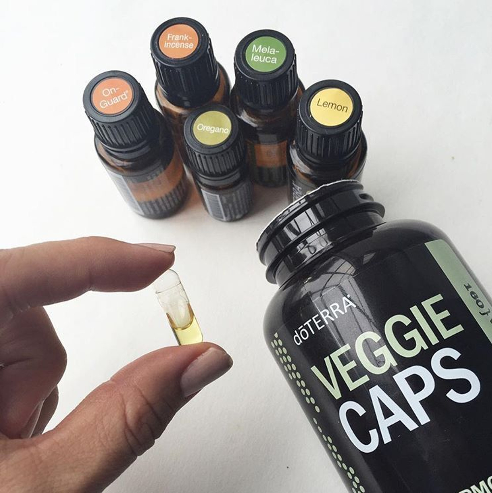 Пустые растительные капсулы для приема эфирных масел внутрь doTERRA, Veggie caps, 160 шт.