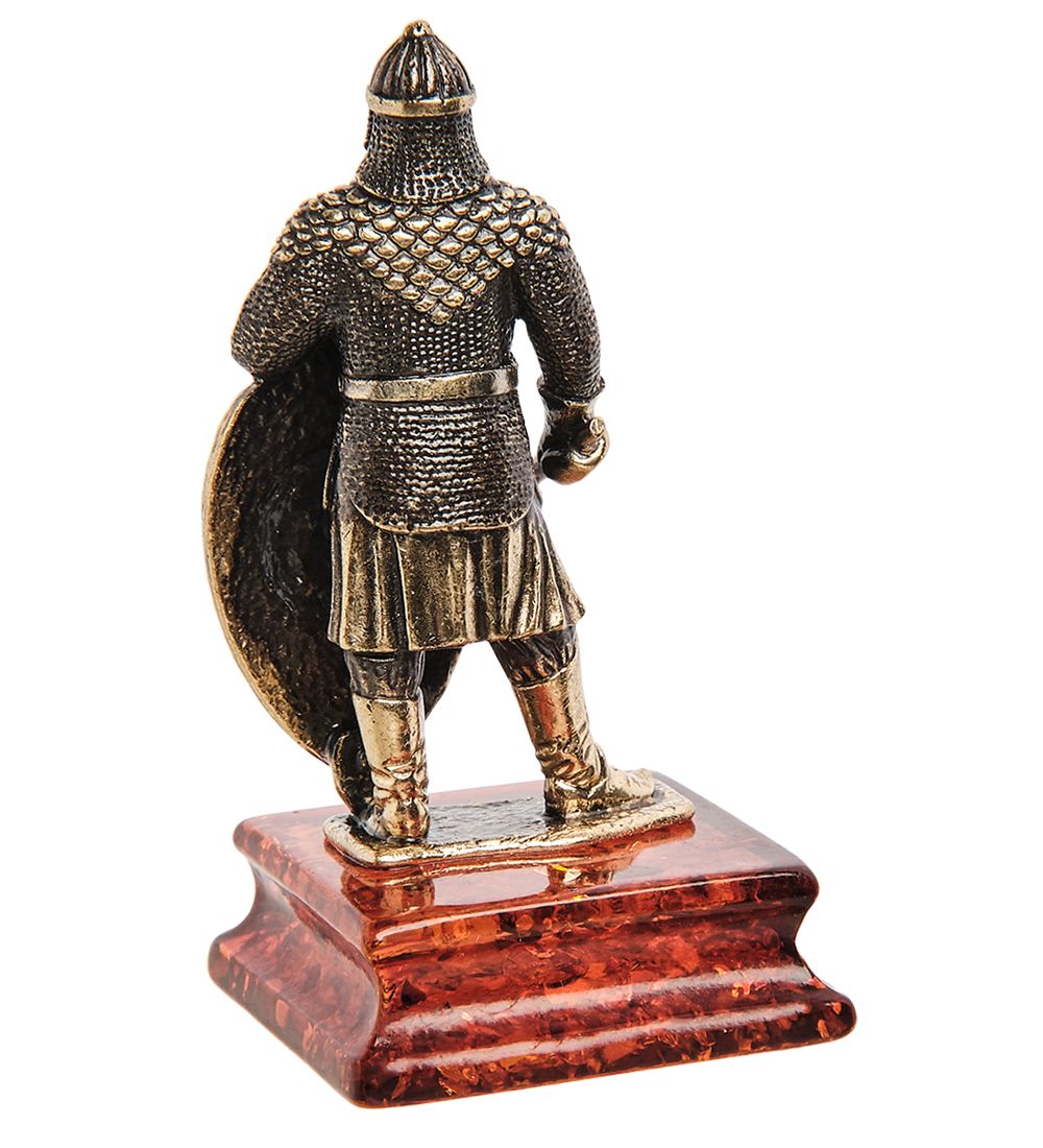 Народные промыслы AM-1571 Фигурка «Рыцарь Славянский воин» (латунь, янтарь)