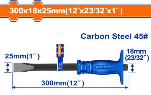 Зубило с протектором 25х18х300 мм (6/36) WADFOW WCC1302