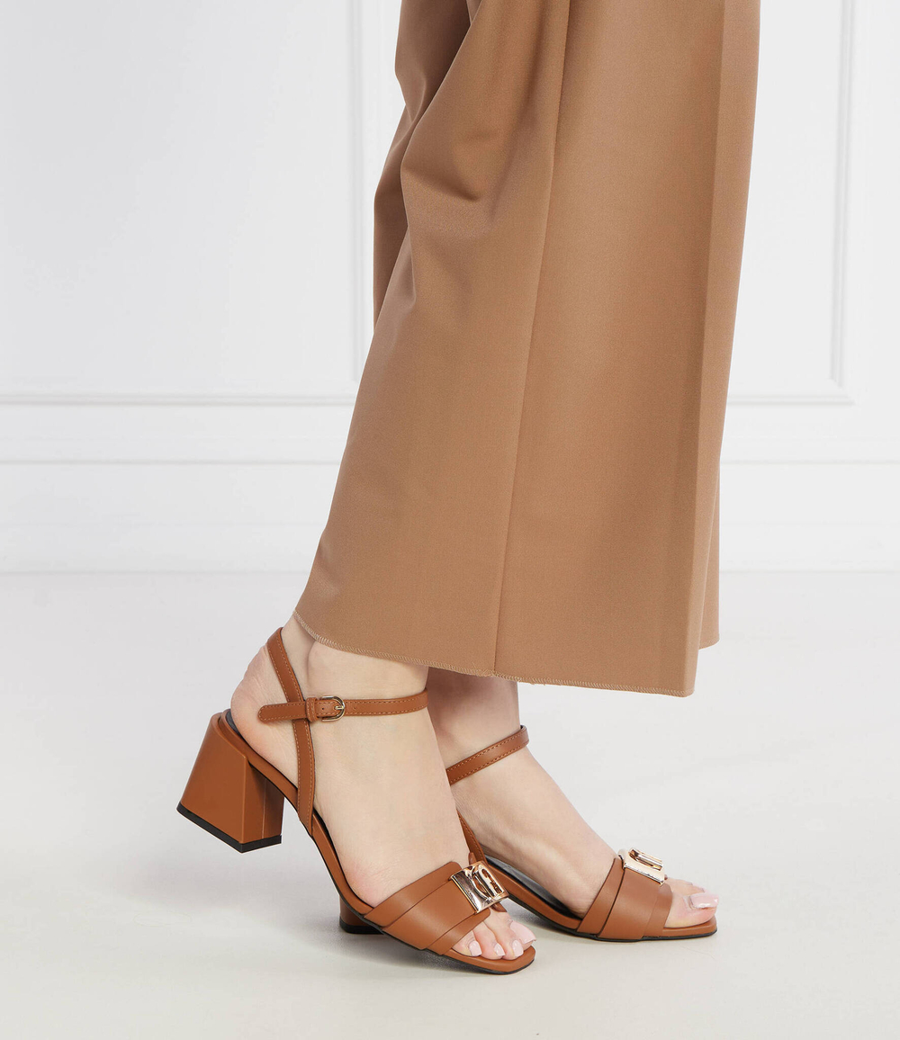 Кожаные босоножки на каблуке Furla - коричневый(YH70FZE Y62000)