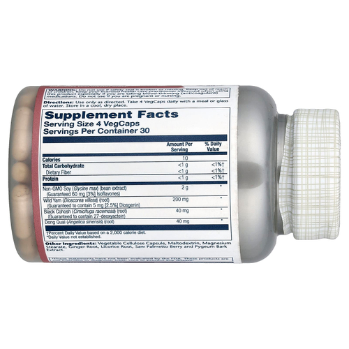 Solaray, Phytoэстроген™ с диким ямсом, воронцем кистевидным и дудником китайским, 120 растительных капсул