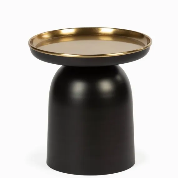 Кофейный стол Wallin Ø38х39 см, черный с золотом