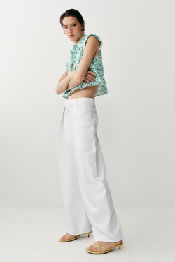 ZARA ДЖИНСЫ Z1975 BARREL WIDE-LEG СО СРЕДНЕЙ ПОСАДКОЙ, БЕЛЫЙ