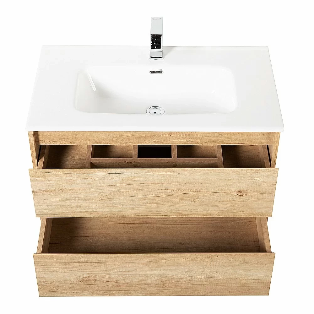 Тумба с раковиной BelBagno KRAFT 80 2C-SO/BB800ETL Rovere Nebrasca Nature