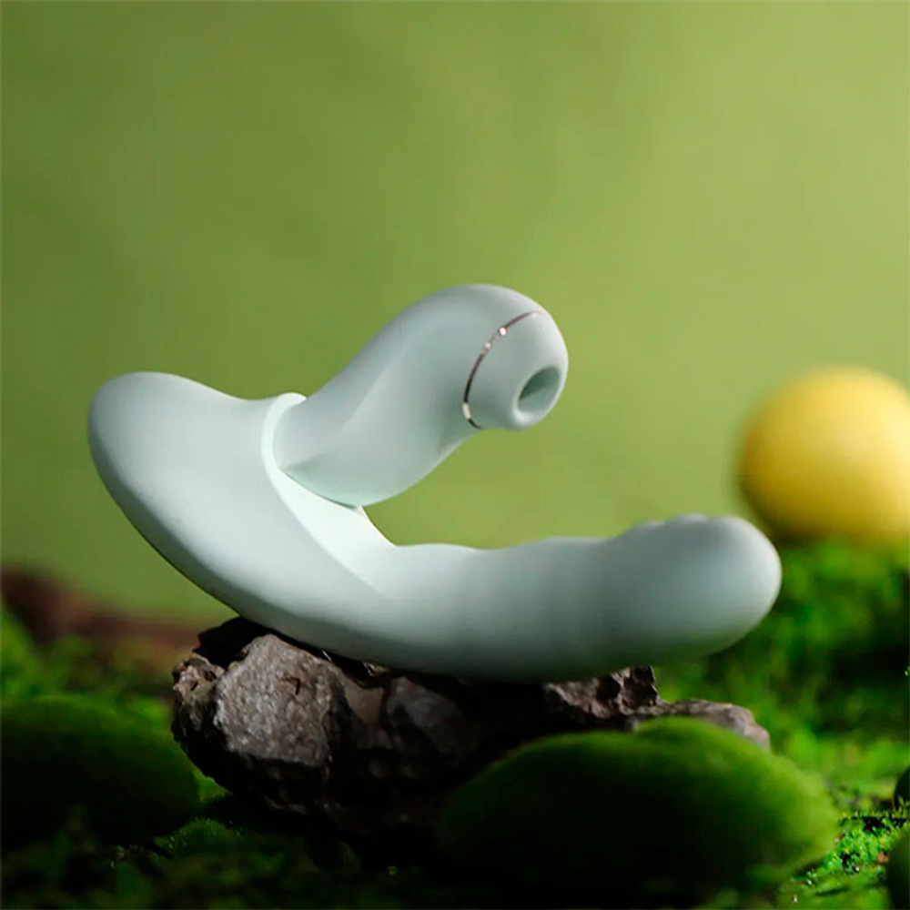 Мятный вибратор-кролик 19см из 2 частей BeYourLover Fatima Green TL278A-G