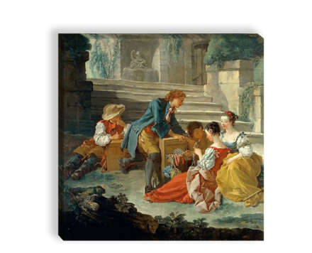 "Романтическая сцена", Буше, Франсуа, картина (репродукция)