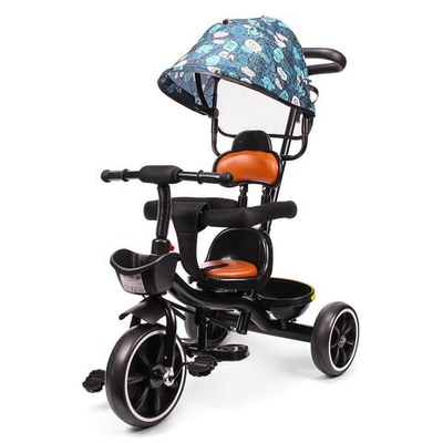 Велосипед 3-х колесный с ручкой и крышей 10*8 EVA, L05