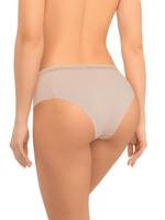 Трусики-слипы с широким бочком из кружева с сетчатой структурой (Размер: XXL) (Цвет: молочный)