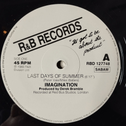 Винтажная виниловая пластинка LP Imagination Last Days Of Summer (Belgium 1985) 45 RPM Maxi Single