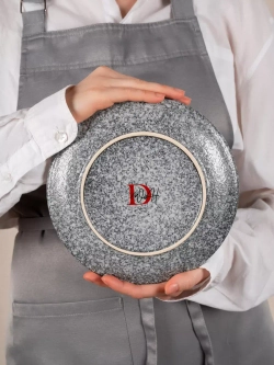 Набор посуды 2 тарелки плоские синие фарфор 21 см