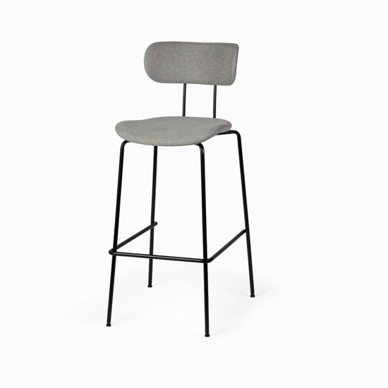 Барный стул Pedigree металлический сиденье серая ткань