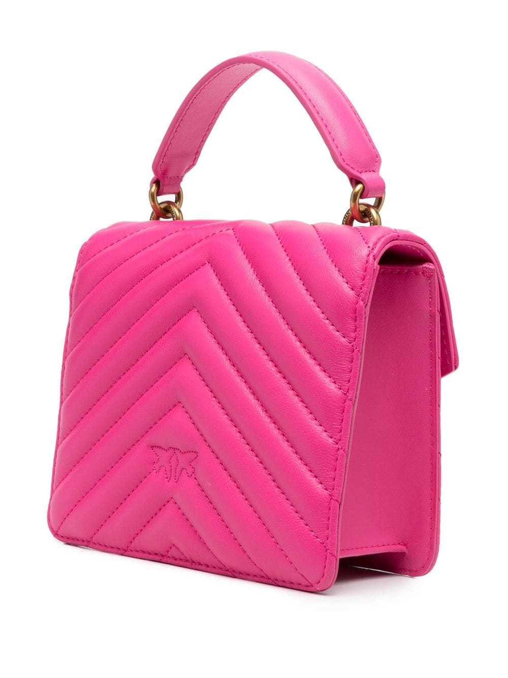 MINI LOVE BAG TOP HANDLE CHEVRON – fuchsia