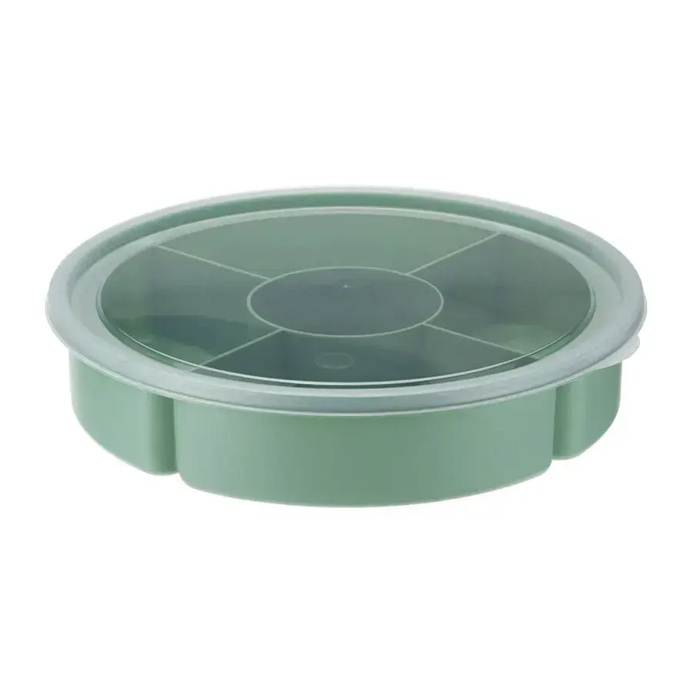 Менажница с крышкой 5 секций 4*400мл+220мл, Фисташковый