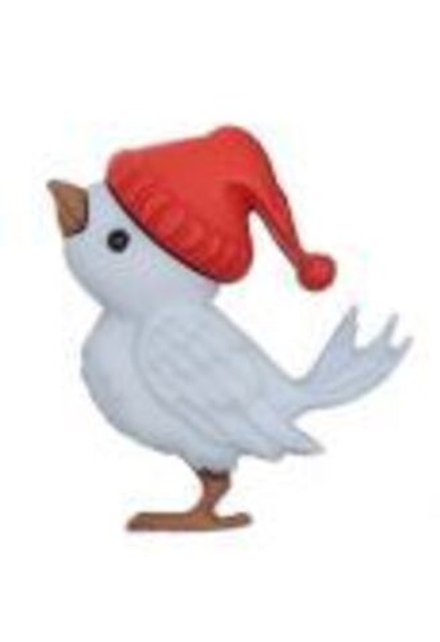 9500 Пуговицы "Птичка в красной шапке", пластик, размер 18x15 мм