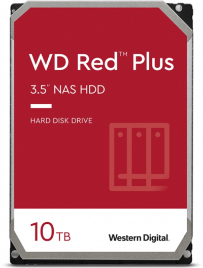 Жесткий диск для NAS систем HDD 10Tb Western Digital RED Plus SATA6Gb/s 3.5" 512Mb 7200rpm WD100EFGX