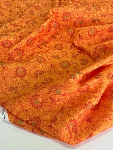 ПОДСОЛНУХИ ОРАНЖЕВЫЕ - 100% хлопок 5