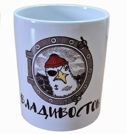 Кружка керамическая 0,33мл рис. Чайка