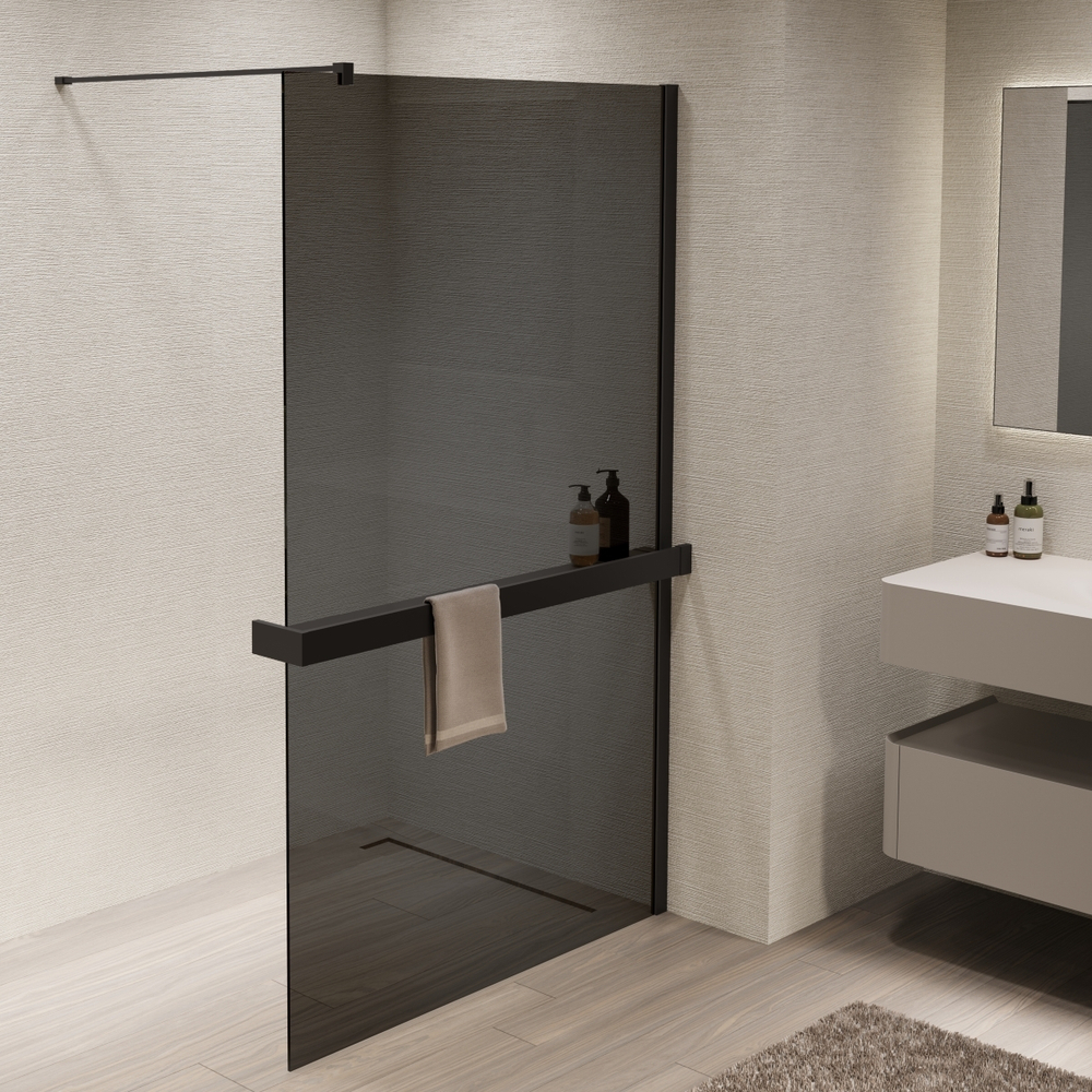 Душевая перегородка Walk-In VSW-1HR900CGB, 900*2000, черный, стекло тонированное