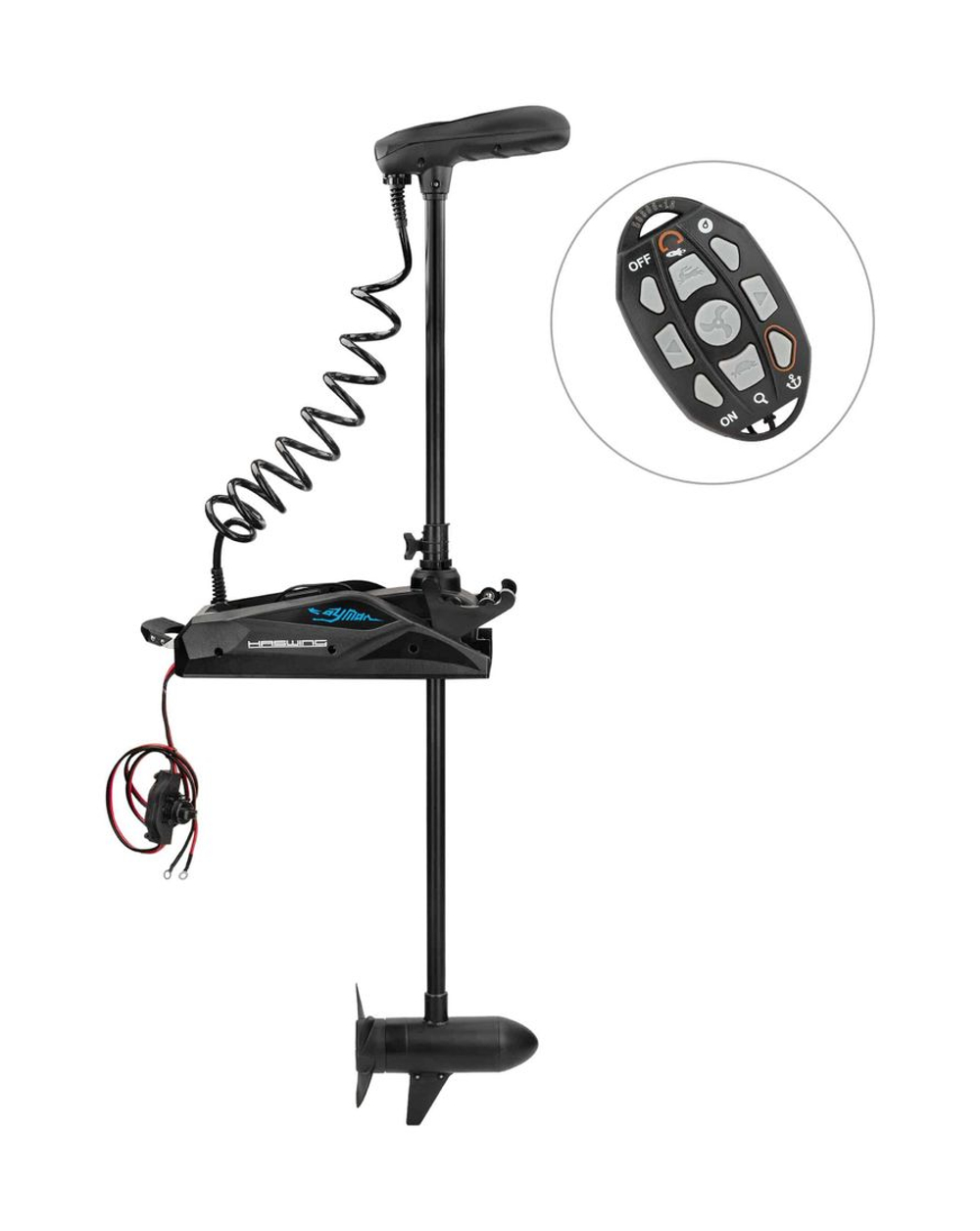 Троллинговый электромотор Haswing Cayman B 55 lbs/137 см/12v/GPS (электроякорь), черный