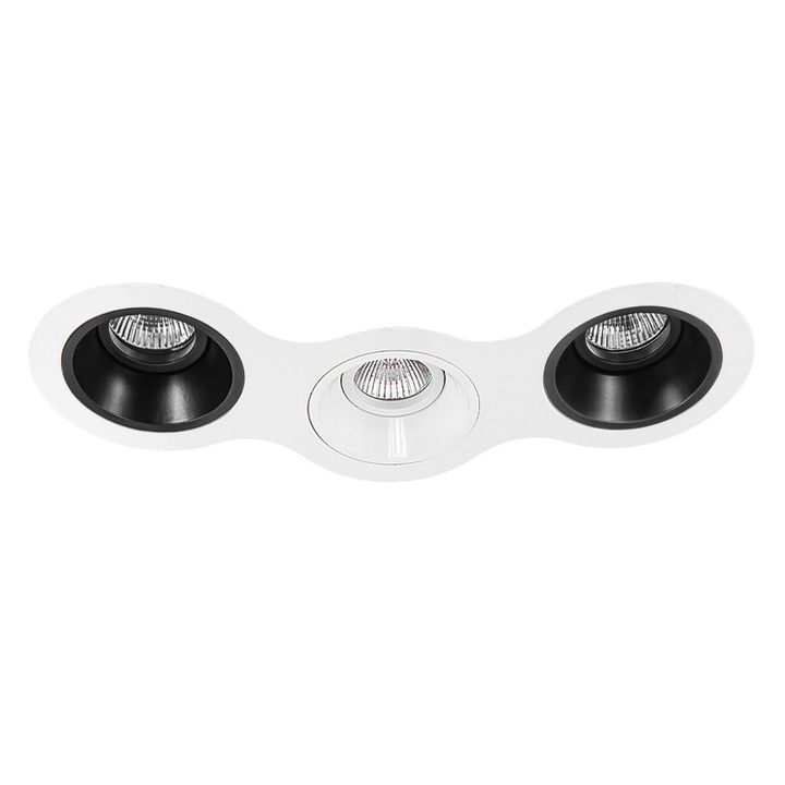 Комплект из светильников и рамки Lightstar Domino Round (214696+214607+214606+214607) D696070607