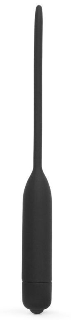 Черный уретральный виброплаг Silicone Vibrating Urethral Dilator - 21 см.